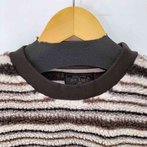 ビームスプラス BEAMS+ ボーダー ボアフリース クルーネック メンズ JPN:L