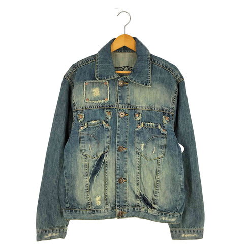 メキシコ製 ダメージ加工 デニム トラッカージャケット メンズ import:XL