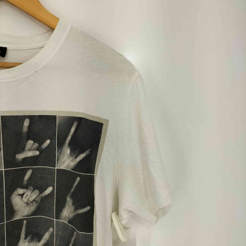 ディーゼル DIESEL ハンドサイン グラフィックプリント 半袖クルーネックTシャツ メンズ import:M