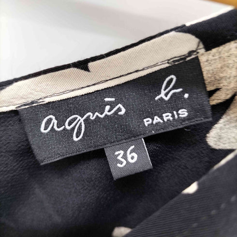 アニエスベー agnes b. 総柄 蝶 レーヨンノースリーブ ワンピース レディース FR:36