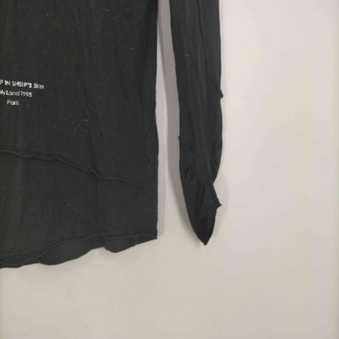 バッファローボブズ BUFFALO BOBS NOIR/BLANC プリント ほつれ レイヤード加工 ロング Tシャツ Y2K メンズ JPN:2