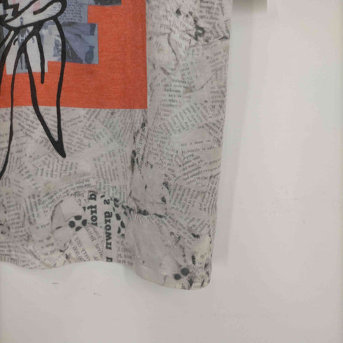 maxsix ニュースペーパー スカル プリント Tシャツ Y2K メンズ JPN:L