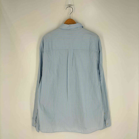 ザラ ZARA コットンリネン ストライプ レギュラーカラーシャツ メンズ import:M