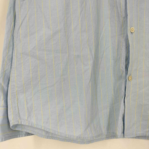 ザラ ZARA コットンリネン ストライプ レギュラーカラーシャツ メンズ import:M