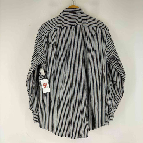 ノーティカ NAUTICA 80S TWO-PLY COTTON ストライプ L/S シャツ メンズ import:L