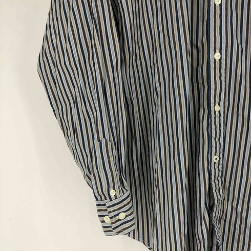 ノーティカ NAUTICA 80S TWO-PLY COTTON ストライプ L/S シャツ メンズ import:L