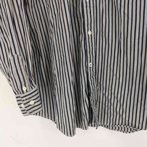 ノーティカ NAUTICA 80S TWO-PLY COTTON ストライプ L/S シャツ メンズ import:L