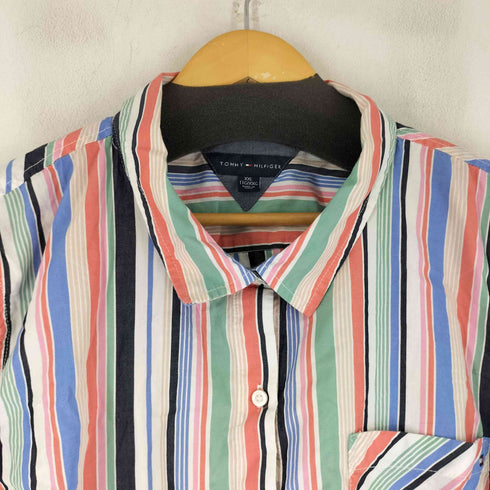 トミーヒルフィガー TOMMY HILFIGER マルチストライプ L/S シャツ レディース import:XXL