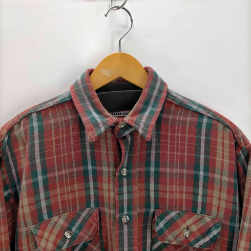 リーバイス Levis 90S USA製 Outdoor ALSKA SHITRS 両フラップ コットン フランネル シャツ 1995年製 メンズ import:L
