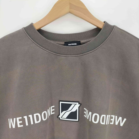 ウェルダン WE11DONE MIRROR PATCH ROGO SWEATSHIRT ミラーパッチロゴスウェットシャツ メンズ import:M
