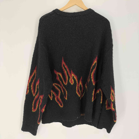 Cathy's Closet flame acrylic knit ファイヤー パターン プルオーバー ニット メンズ import:M
