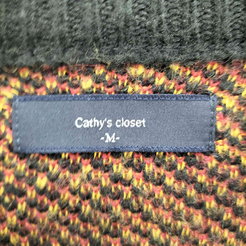 Cathy's Closet flame acrylic knit ファイヤー パターン プルオーバー ニット メンズ import:M