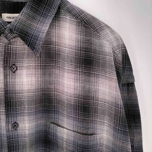 フリークスストア FREAKS STORE 25AW Relax Fit リラックスフィット ブリーチ加工 オンブレチェック ネルシャツ メンズ JPN:L