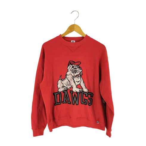 ラッセルアスレチック RUSSELL ATHLETIC 80S USA製 前Vガゼット DAWGS カレッジスウェット メンズ import:L