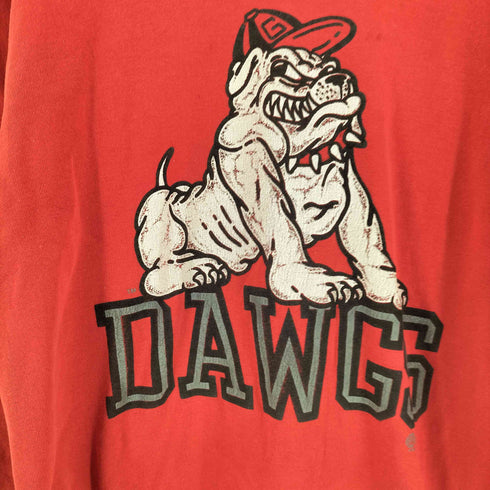 ラッセルアスレチック RUSSELL ATHLETIC 80S USA製 前Vガゼット DAWGS カレッジスウェット メンズ import:L