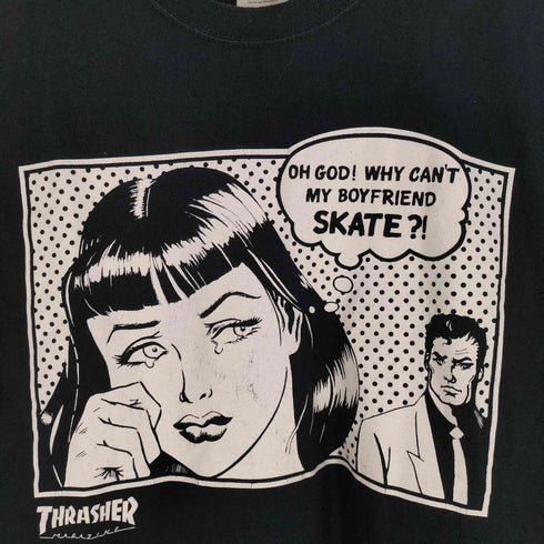 スラッシャーマガジン THRASHER MAGAZINE 90-00S イラストプリント S/S クルーネック Tシャツ メンズ import:M