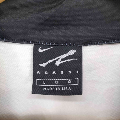 ナイキ NIKE USA製 AGASSI S/S テニス ハーフジップポロ メンズ JPN:L