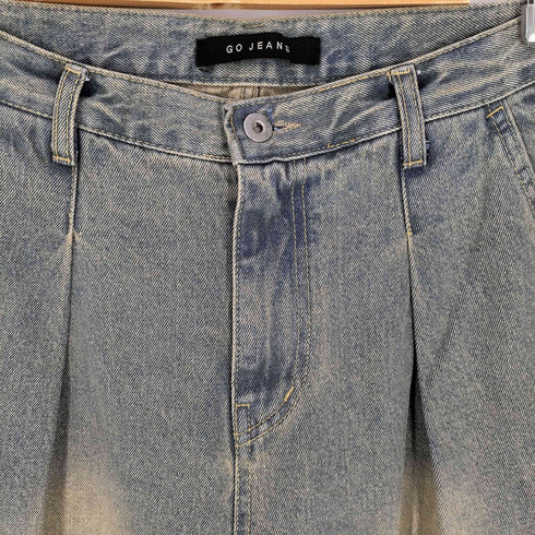 GO JEANS タック ワイド デニム メンズ import:S