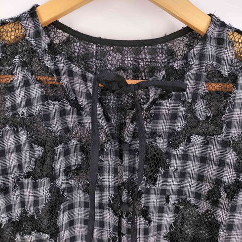 レイビームス Ray BEAMS 25AW チェック レース ダメージ シャツ レディース