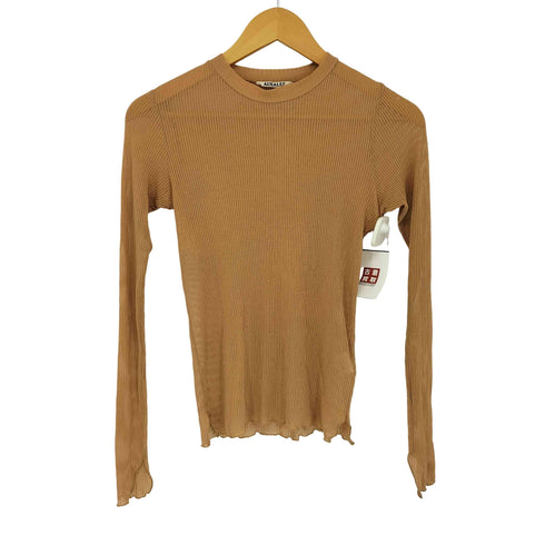オーラリー AURALEE SEE-THROUGH RIB MOCK NECK L/S TEE メンズ JPN:0