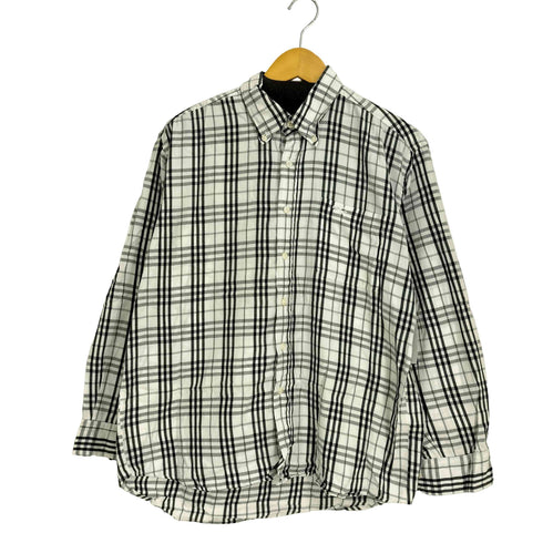 バーバリーズ BURBERRYS 90S RODEO CLUB ロゴ刺繍 ノバチェック ボタンダウン L/S シャツ メンズ import:L