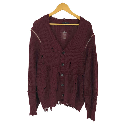 ハレ HARE 25AW BIGダメージZIPカーディガン メンズ FREE