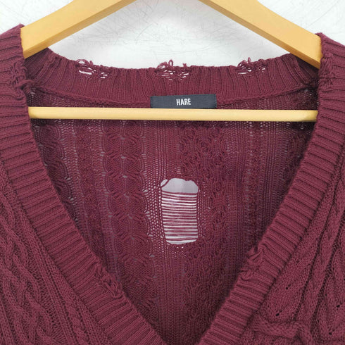 ハレ HARE 25AW BIGダメージZIPカーディガン メンズ FREE