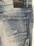 SMOKE RISE LONG STRAIGHT DYSTOPIA FRAY PATCHED JEANS メンズ 34