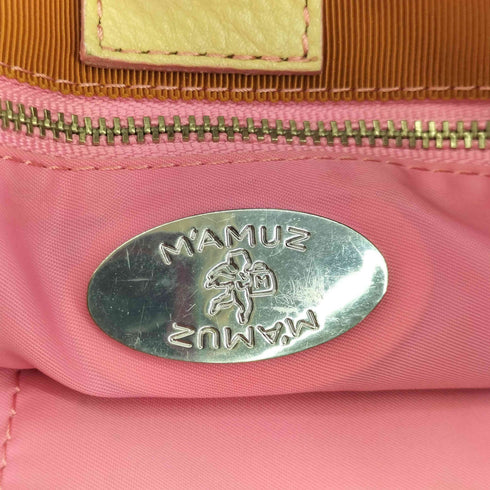 M'AMUZ エンジェルチャーム付き レザーハンドバッグ レディース
