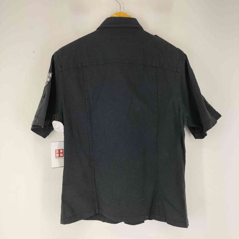 カルバンクライン CALVIN KLEIN 00S ジップアップ S/S ミリタリーシャツ メンズ import:M
