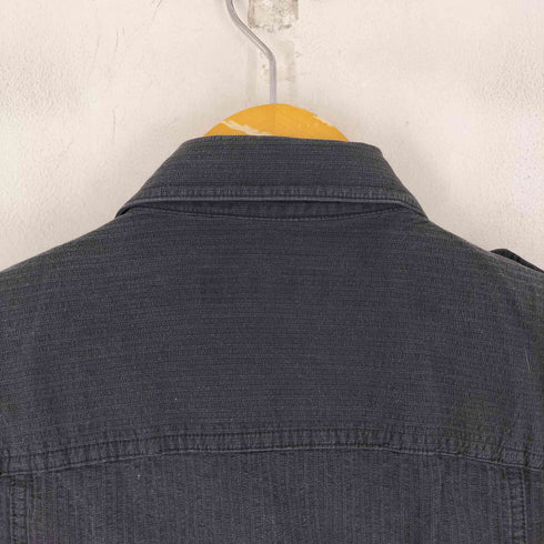 カルバンクライン CALVIN KLEIN 00S ジップアップ S/S ミリタリーシャツ メンズ import:M