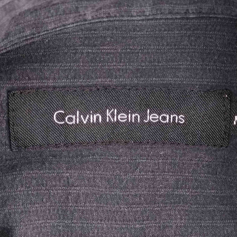 カルバンクライン CALVIN KLEIN 00S ジップアップ S/S ミリタリーシャツ メンズ import:M
