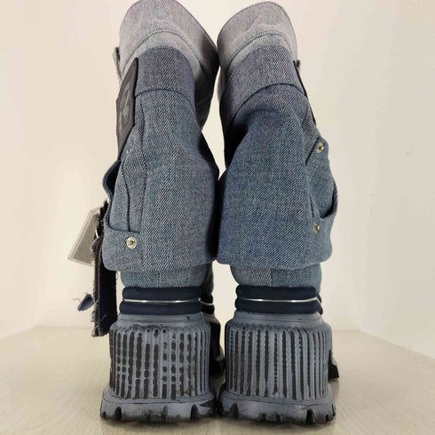 イエロー YELLO 25-26 COLLECTION BLUE JEAN BABY PLATFORM ショートブーツ レディース M