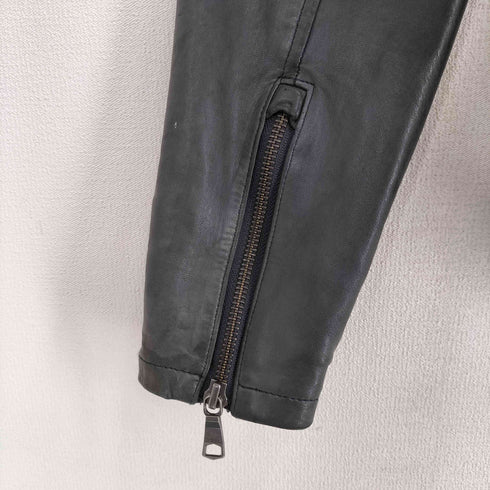 バナナリパブリック BANANA REPUBLIC ラムレザーダブルジップシングルライダースジャケット メンズ import:S