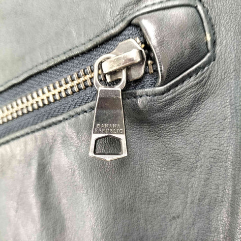 バナナリパブリック BANANA REPUBLIC ラムレザーダブルジップシングルライダースジャケット メンズ import:S