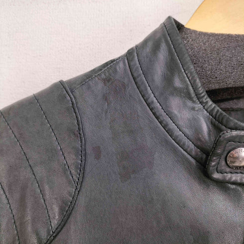 バナナリパブリック BANANA REPUBLIC ラムレザーダブルジップシングルライダースジャケット メンズ import:S