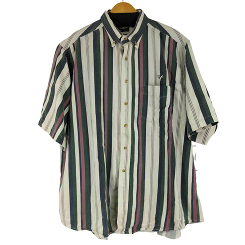 CREEKWOOD USA製 フロント刺繍 ストライプ S/S BDシャツ メンズ import:XXL