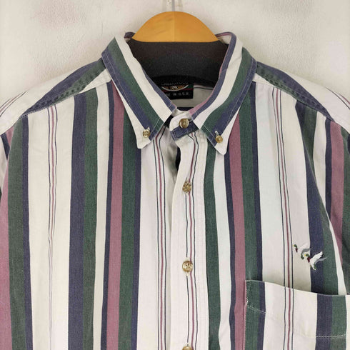CREEKWOOD USA製 フロント刺繍 ストライプ S/S BDシャツ メンズ import:XXL