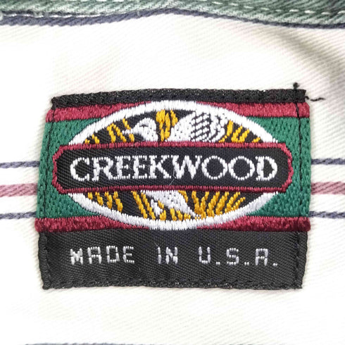 CREEKWOOD USA製 フロント刺繍 ストライプ S/S BDシャツ メンズ import:XXL