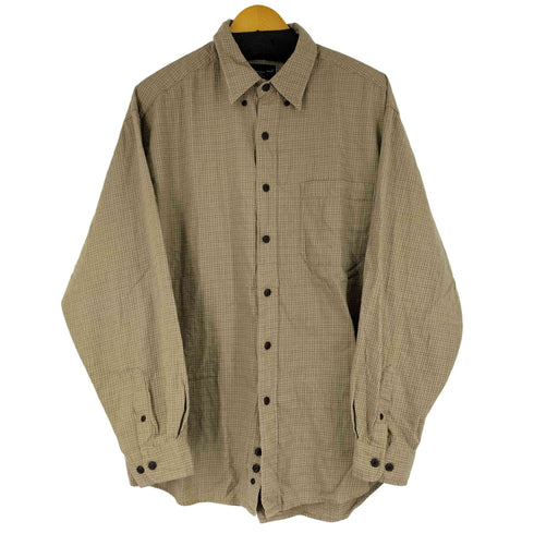 エディーバウアー Eddie Bauer 90S コットン チェック柄 L/S BDシャツ メンズ import:L
