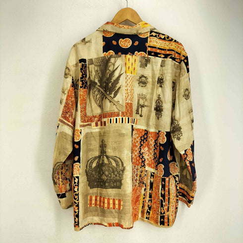 ムッシュ二コル MONSIEUR NICOLE YUKIO KOBAYASHI 80-90s レーヨン100 総柄 L/S オープンカラーシャツ メンズ