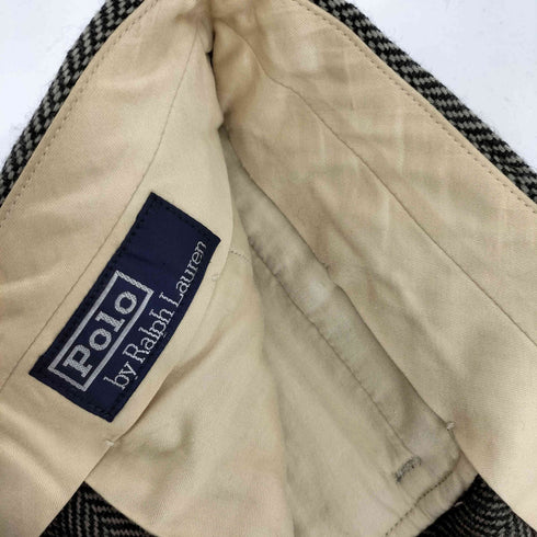 ポロバイラルフローレン Polo by RALPH LAUREN 90s ヘリンボーン ツイード 2タック ウール スラックス メンズ C96 W84 T175