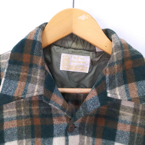シアーズ Sears ウール100% ウールシャツ チェック柄 メンズ import:M