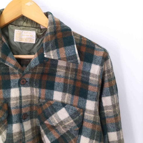 シアーズ Sears ウール100% ウールシャツ チェック柄 メンズ import:M