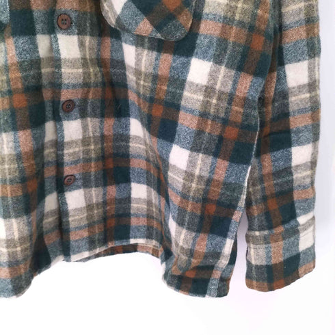 シアーズ Sears ウール100% ウールシャツ チェック柄 メンズ import:M