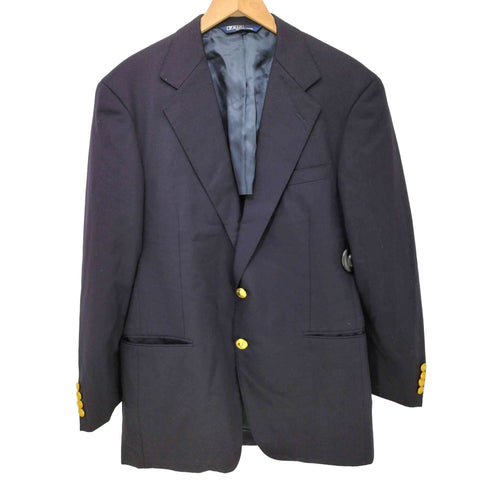ポロバイラルフローレン Polo by RALPH LAUREN 90s 三角タグ 背抜き 金ボタン 2B テーラードジャケット 紺ブレ メンズ C96 W86 T175