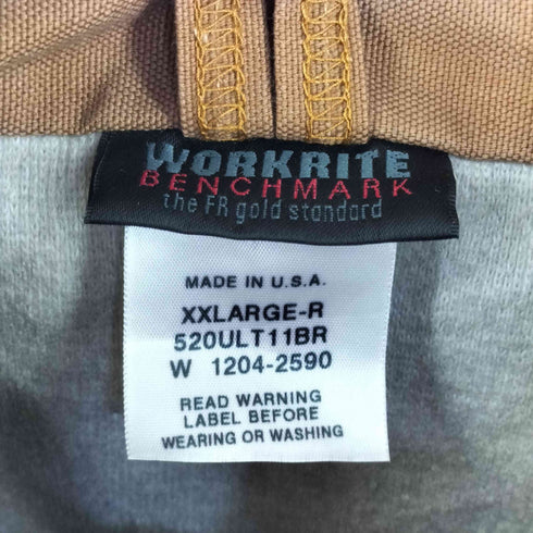 WORKRITE BENCHARK USA製 ダック地 ジップアップ ジャケット メンズ XXL