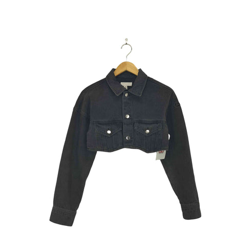 エイチアンドエム H&M クロップドブラックデニムジャケット レディース XS