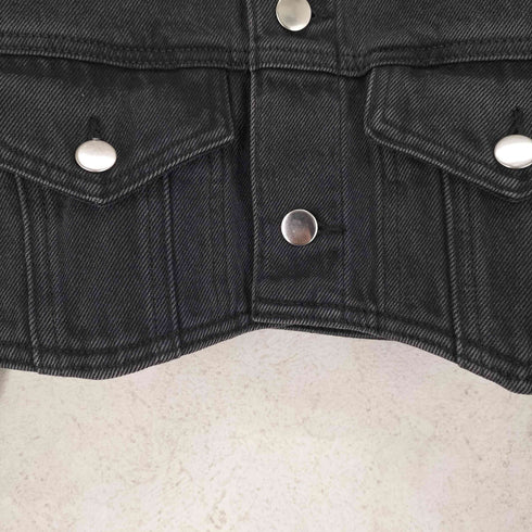 エイチアンドエム H&M クロップドブラックデニムジャケット レディース XS
