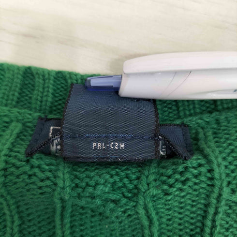 ポロバイラルフローレン Polo by RALPH LAUREN 90S ロゴ刺繍 ケーブルニット レディース import:XL